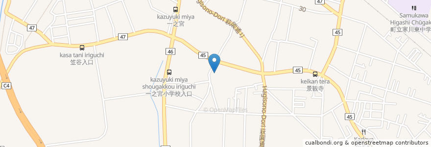Mapa de ubicacion de 寒川町南部文化福祉会館 en Japon, Préfecture De Kanagawa, 高座郡, 寒川町.