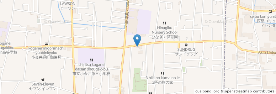 Mapa de ubicacion de 小金井市婦人会館 en Japão, Tóquio, 小金井市.