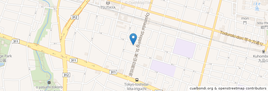 Mapa de ubicacion de 尾山台地区会館 en Japão, Tóquio, 世田谷区.