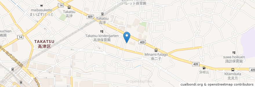 Mapa de ubicacion de 川崎市二子こども文化センター en اليابان, كاناغاوا, 川崎市, 高津区.