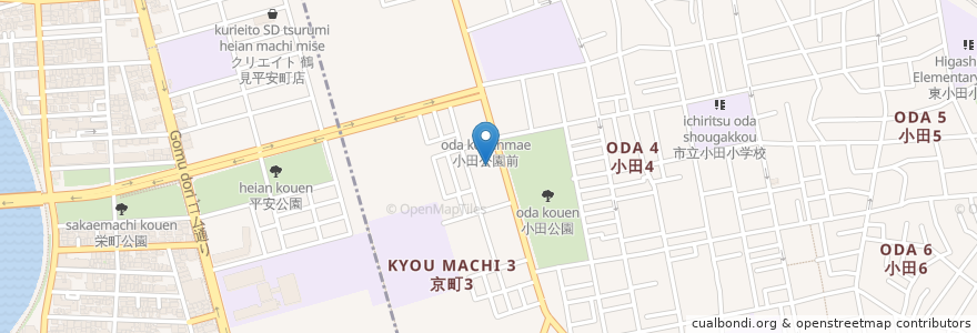 Mapa de ubicacion de 川崎市京町老人いこいの家 en Japón, Prefectura De Kanagawa, Kawasaki, Yokohama, 鶴見区.