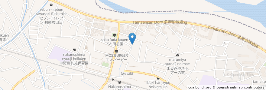Mapa de ubicacion de 川崎市多摩川の里身体障害者福祉会館 en ژاپن, 神奈川県, 川崎市, 多摩区.