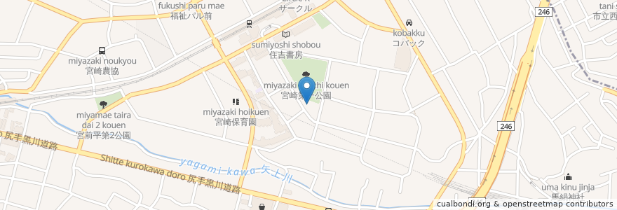 Mapa de ubicacion de 川崎市宮崎こども文化センター en اليابان, كاناغاوا, 川崎市, 宮前区.