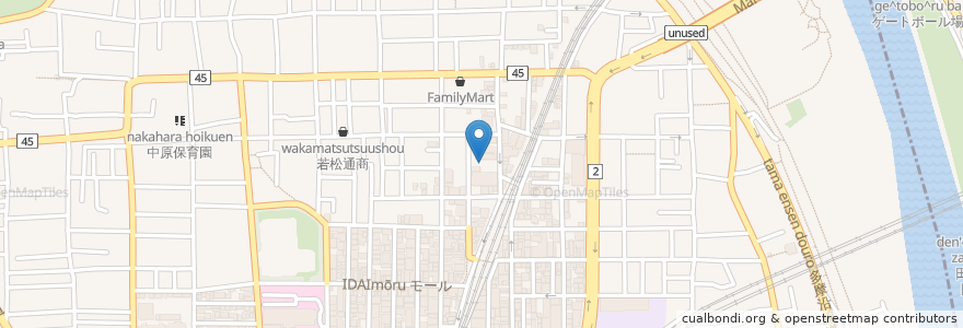 Mapa de ubicacion de 川崎市新丸子こども文化センター en Japan, 神奈川県, 川崎市, 中原区.