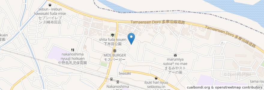 Mapa de ubicacion de 川崎市社会福祉事業団　多摩川の里 en اليابان, كاناغاوا, 川崎市, 多摩区.