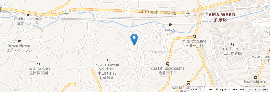 Mapa de ubicacion de 川崎市錦ケ丘こども文化センター en Giappone, Prefettura Di Kanagawa, 川崎市, 多摩区.
