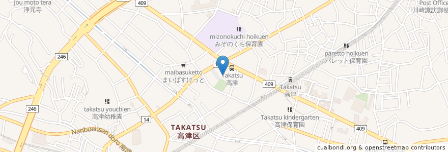 Mapa de ubicacion de 川崎市高津こども文化センター en 日本, 神奈川縣, 川崎市, 高津区.