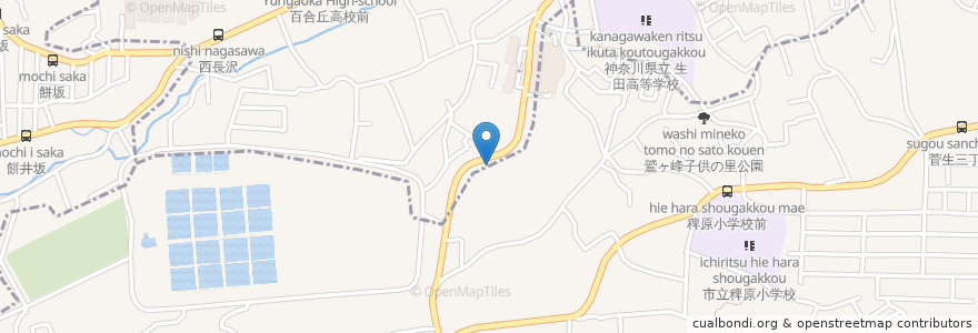 Mapa de ubicacion de 川崎市鷲ケ峰老人いこいの家 en Japan, Kanagawa Prefecture, Kawasaki, Miyamae Ward.