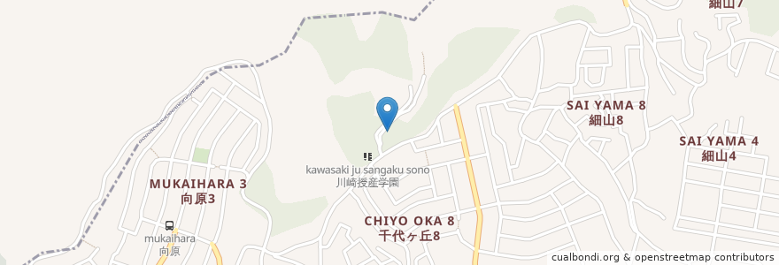 Mapa de ubicacion de 川崎授産学園つばき工房 en Japón, Prefectura De Kanagawa, Kawasaki, 麻生区.