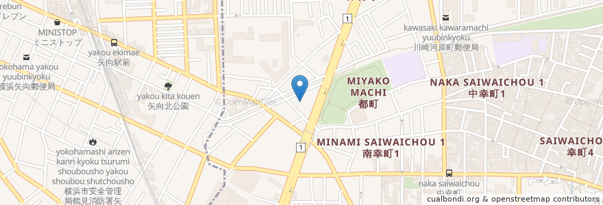 Mapa de ubicacion de 幸風苑在宅介護支援センター en Япония, Канагава, Кавасаки, Саиваи.
