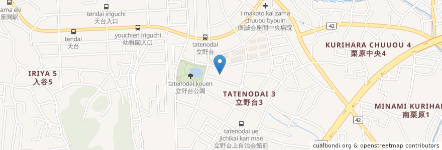 Mapa de ubicacion de 座間市立立野台老人憩いの家 en Japon, Préfecture De Kanagawa, 座間市.