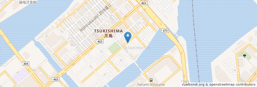 Mapa de ubicacion de 救世軍自助館 en Giappone, Tokyo, 江東区, 中央区.