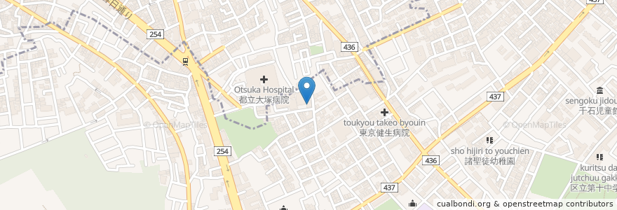 Mapa de ubicacion de 文京つつじの園 en اليابان, 東京都, 文京区.