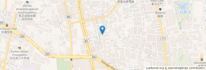 Mapa de ubicacion de 文京区立本郷在宅介護支援センター en اليابان, 東京都, 文京区.