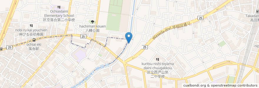 Mapa de ubicacion de 新宿区立小滝橋いきがい館 en 일본, 도쿄도, 신주쿠.