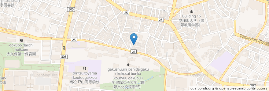 Mapa de ubicacion de 新宿区立西早稲田授産場 en Giappone, Tokyo, Shinjuku.