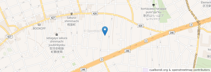 Mapa de ubicacion de 新町地区会館 en 日本, 東京都, 世田谷区.