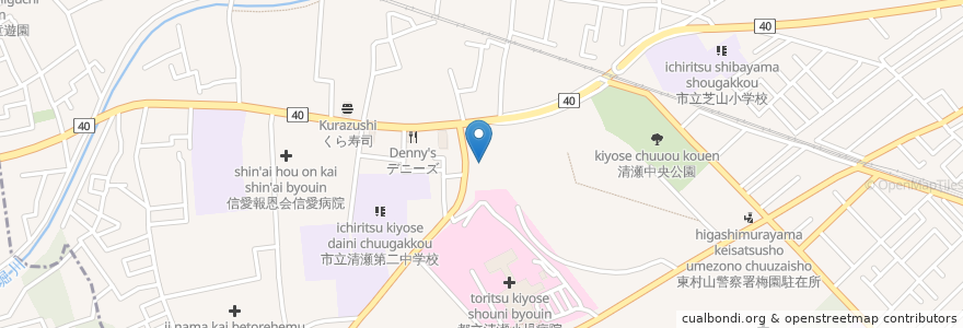 Mapa de ubicacion de 日本社会事業大学附属子ども学園 en Japan, 東京都, 清瀬市.