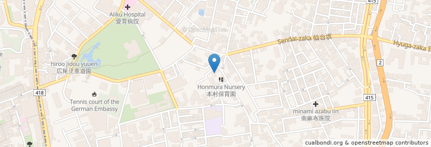 Mapa de ubicacion de 本村福祉会館 en Japon, Tokyo, 港区.