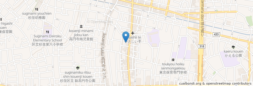 Mapa de ubicacion de 杉並区東在宅介護支援センター en Япония, Токио, Сугинами.