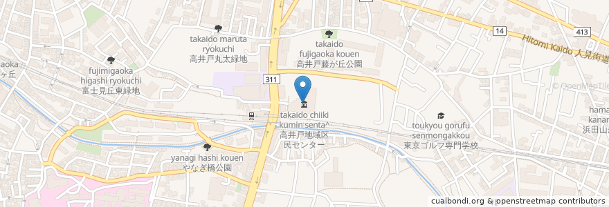 Mapa de ubicacion de 杉並区立高齢者活動支援センター en 日本, 東京都, 杉並区.