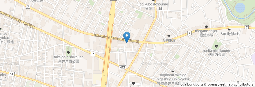Mapa de ubicacion de 杉並障害者福祉会館 en Japonya, 東京都, 杉並区.