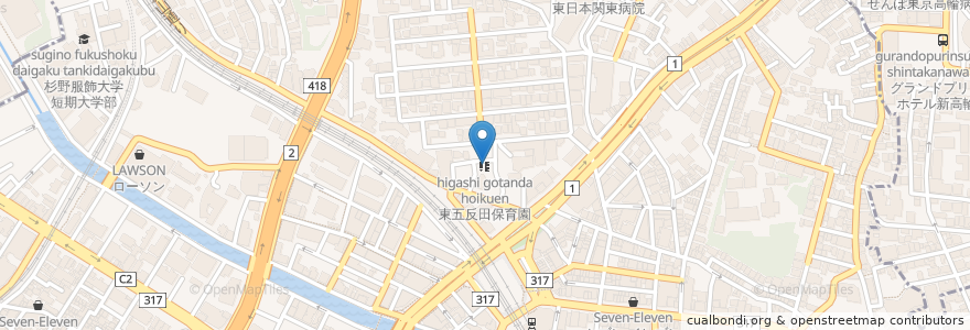 Mapa de ubicacion de 東五反田児童センター en Japon, Tokyo, 品川区.