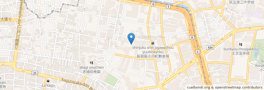 Mapa de ubicacion de 東五軒町ことぶき館 en Japonya, 東京都, 新宿区.