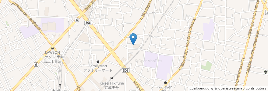 Mapa de ubicacion de 東京都済生会向島病院 en Japão, Tóquio, 墨田区.