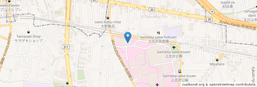 Mapa de ubicacion de 東京都立中部総合精神保健福祉センター en Japan, 東京都.