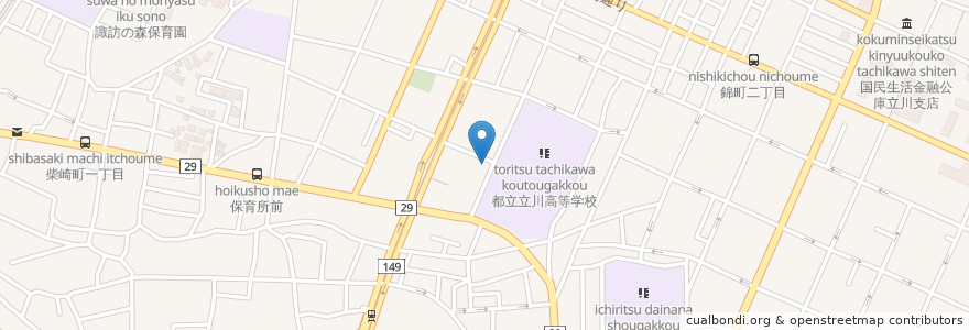 Mapa de ubicacion de 東京都立川福祉作業所 en Japón, Tokio, Tachikawa.