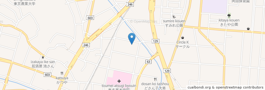 Mapa de ubicacion de 東名厚木病院在宅介護支援センター en Japão, 神奈川県, 厚木市.