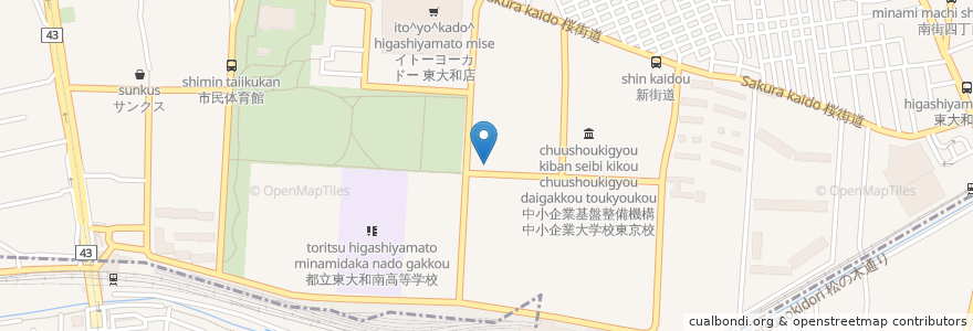 Mapa de ubicacion de 東大和市在宅介護支援センターさくら苑 en Japonya, 東京都, 東大和市.