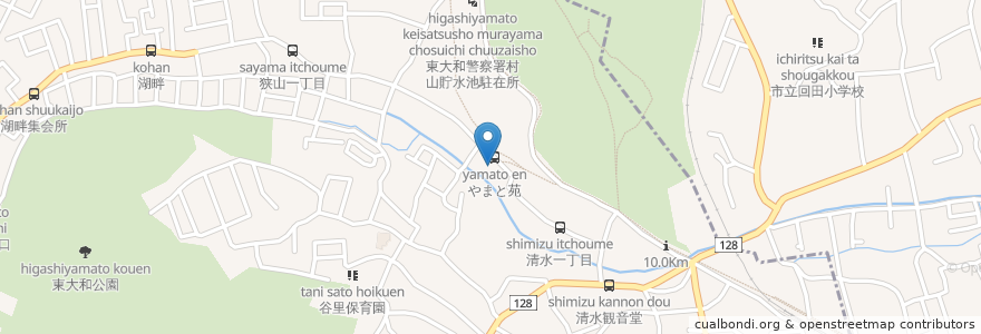 Mapa de ubicacion de 東大和市在宅介護支援センターやまと苑 en 日本, 東京都, 東大和市.