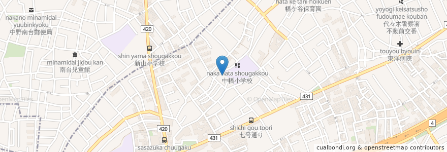 Mapa de ubicacion de 東梅寮 en Japonya, 東京都, 渋谷区.