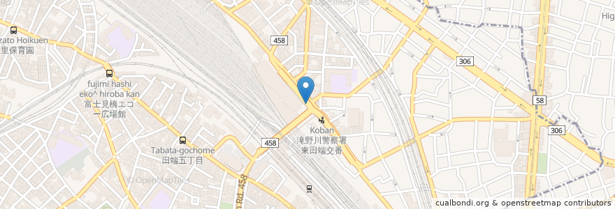 Mapa de ubicacion de 東田端ふれあい館 en Japonya, 東京都, 北区.