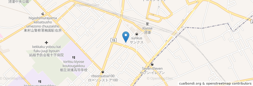 Mapa de ubicacion de 松山老人いこいの家 en 日本, 東京都, 清瀬市.