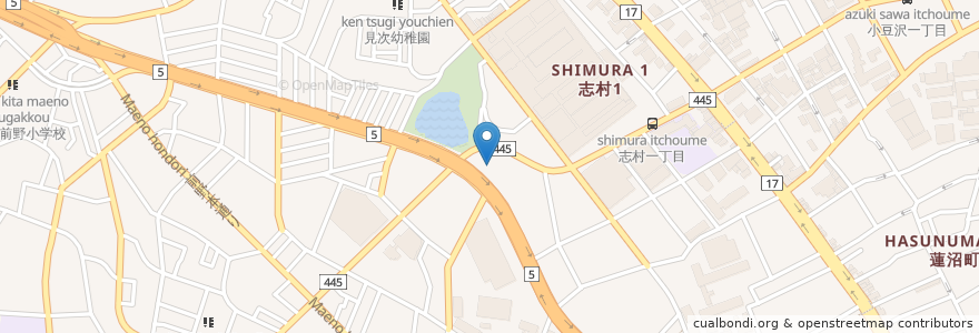 Mapa de ubicacion de 板橋区前野在宅介護支援センター en ژاپن, 東京都, 板橋区.