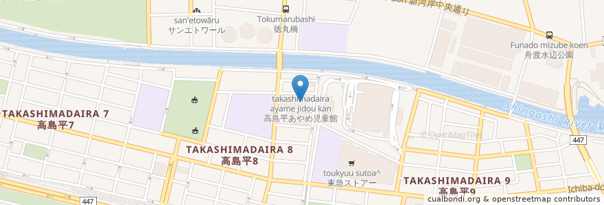 Mapa de ubicacion de 高島平ふれあい館 en اليابان, 東京都, 板橋区.
