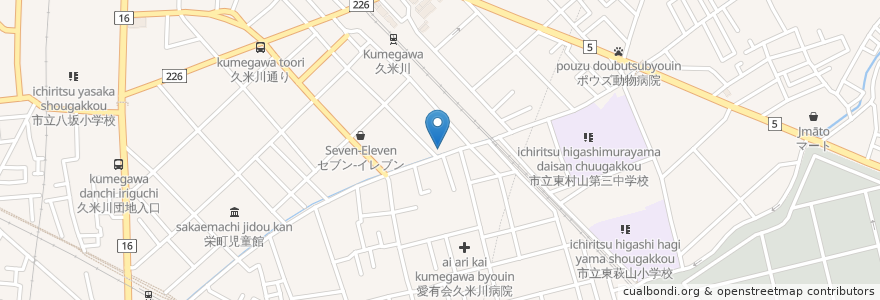 Mapa de ubicacion de 栄町第二児童遊園 en Japonya, 東京都, 東村山市.