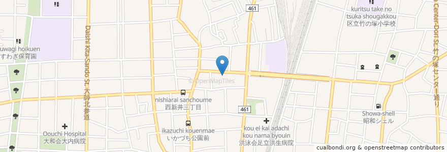 Mapa de ubicacion de 栗原北住区センター en 日本, 东京都/東京都, 足立区.
