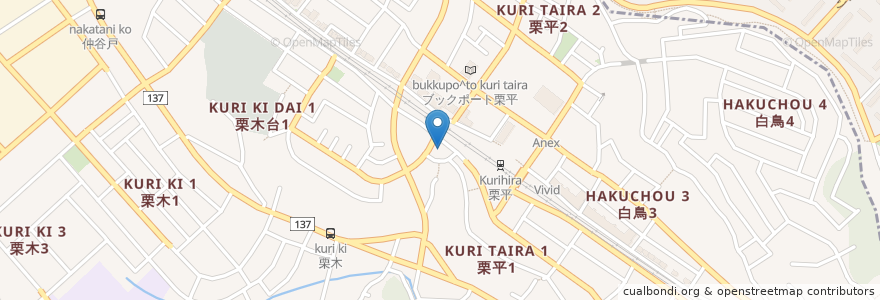 Mapa de ubicacion de 栗平桜湯園 en Japonya, 神奈川県, 川崎市, 麻生区.