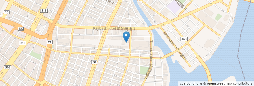 Mapa de ubicacion de 桜川敬老館 en Japonya, 東京都, 中央区.