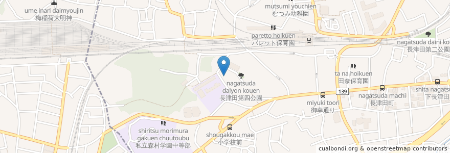 Mapa de ubicacion de 横浜市つたのは学園 en 일본, 가나가와현, 요코하마시, 緑区.