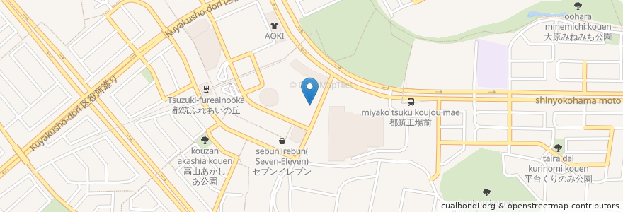 Mapa de ubicacion de 横浜市つづき緑寿荘 en Japonya, 神奈川県, 横浜市, 都筑区.