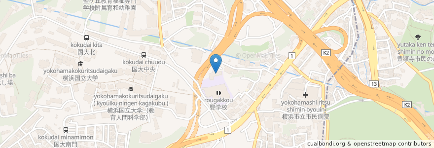 Mapa de ubicacion de 横浜市ときわ学園 en Japón, Prefectura De Kanagawa, Yokohama, 保土ヶ谷区.