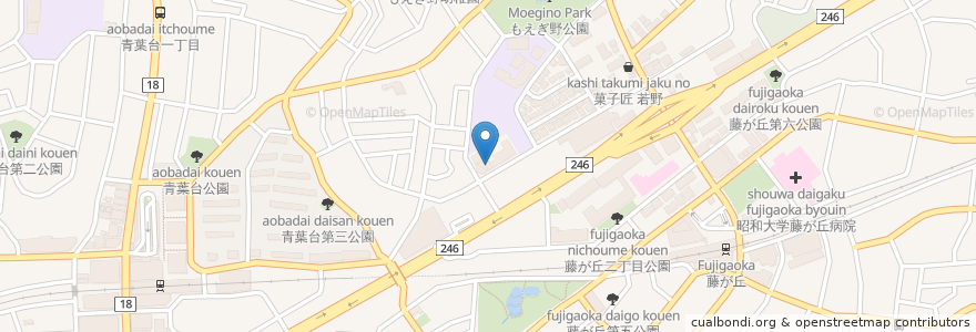 Mapa de ubicacion de 横浜市もえぎ野地域ケアプラザ en 日本, 神奈川縣, 横滨市, 青葉区.