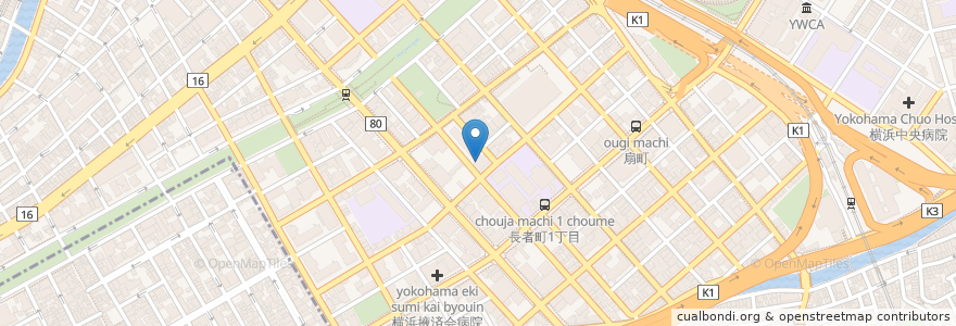 Mapa de ubicacion de 横浜市不老町地域ケアプラザ en Jepun, 神奈川県, 横浜市, 中区.