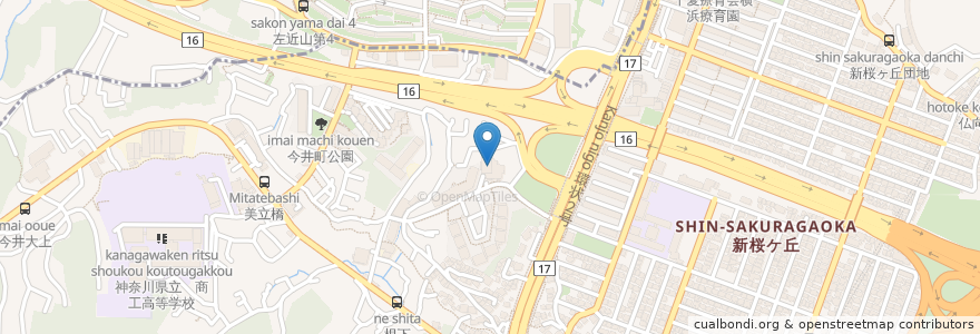 Mapa de ubicacion de 横浜市今井地域ケアプラザ en 일본, 가나가와현, 요코하마시, 保土ヶ谷区.