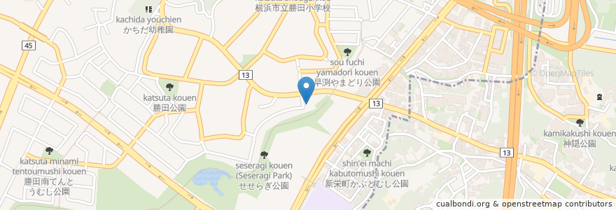 Mapa de ubicacion de 横浜市新栄地域ケアセンター en Japão, 神奈川県, 横浜市, 都筑区.